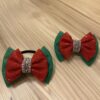 Red and Green Mini Bows-Set of 2