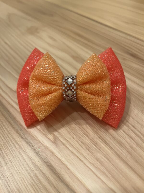 Orange and Coral Double Bow